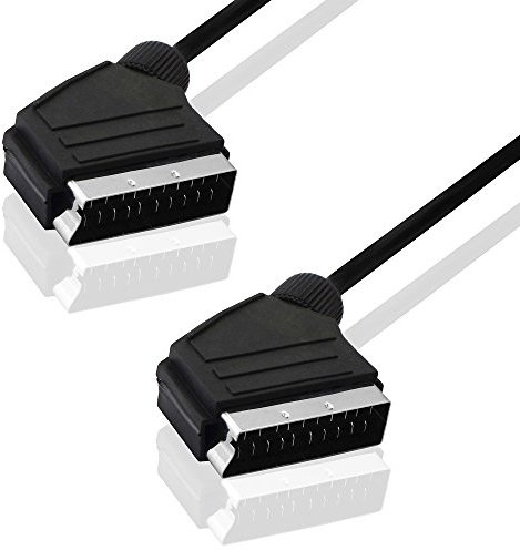 BestPlug 50cm Audio Video Kabel, Scart Stecker auf Scart Stecker, voll belegt, Schwarz