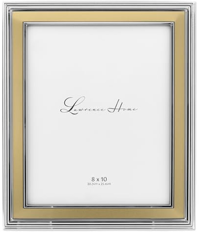Lawrence 840280 Verona Collection 8-Inch x 10-Inch Metal Gold Picture Frame