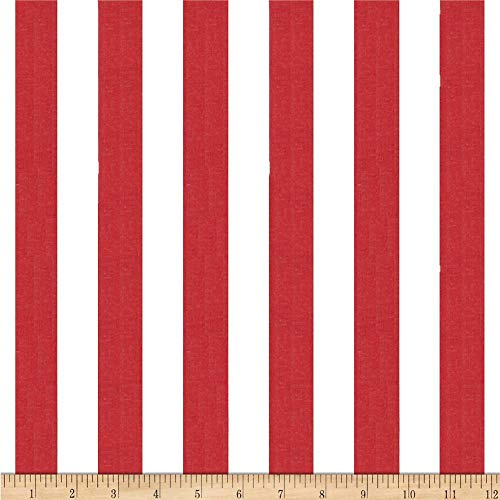Richland Textiles 1 in. Stripe Red/White Fabric By The Yard