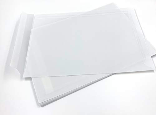 umschlag-discount – transparente Versandtaschen aus Pergamin-Papier für Infoschreiben, Gutscheine, Werbebroschüren & Co – 50 Stück selbstklebende Briefumschläge mit den Maßen 324 x 229 mm (DIN C4)