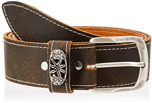 Werner Trachten Unisex Trachtengürtel Gürtel, Braun (Rustico braun 101), 90 cm