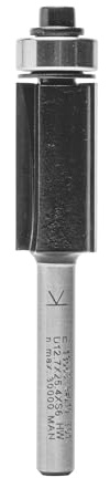 ENT 13563 Trimningsfräs i hårdmetall, skaft (S) 6 mm, Diameter (D) 12,7 mm, NL 25,4 mm, SL 32 mm, GL 68 mm, med kullager