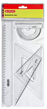 Herlitz Geometrie-Set, 4-teilig, Kunststoff, Klarsichtpackung