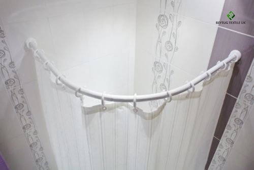 ALU BOGENSTANGE 90x90 cm DUSCHVORHANGSTANGE OVAL WEISS OVALSTANGE FÜR DUSCHVORHANG! ARCHED ROD WHITE!