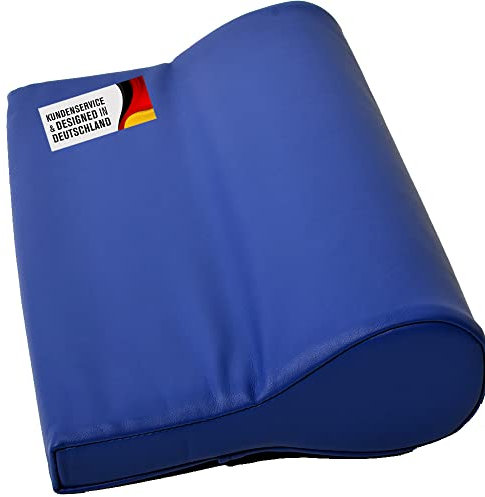 Promafit Nackenkissen ölabweisend und wasserabweisend für die Massage mit Feinzellschaumstoff und PU-Bezug als Nackenstützkissen für die Massageliege (Blau)