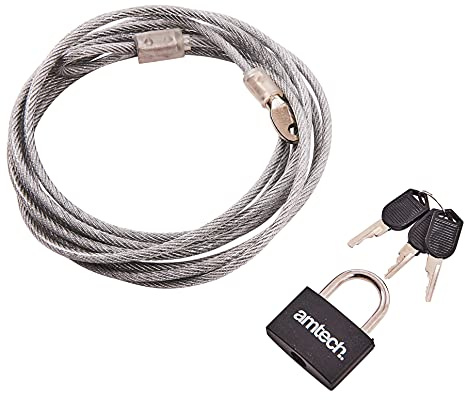 Am-Tech 3 m x 4 mm para cable de seguridad y candado, T1695