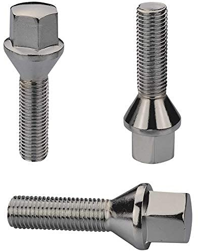 HASKYY 10 hjulskruvar M14 x 1,5 x 30 mm hjulbultar krom konisk kant