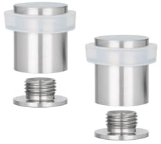 EVI Herrajes | Pack 2 Topes de Puerta | Ø20x25 mm | Acero Inoxidable | Goma Blanca | Incluye Tornillo + Taco de Sujeción | Mod. I-181-BCB