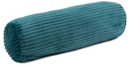 Gözze - Kuschelige Kissenrolle in Cord Optik, Ideal als Nackenstütze, 70 x 22 cm - Petrol