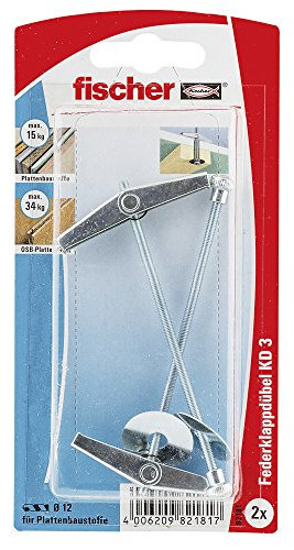 Fischer 82181 Lot de 2 Chevilles à bascule KD 3 K