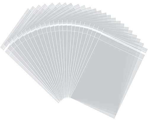 AIRSUNNY 100PCS 5-1/2 x 7-1/4 Crystal Clear, Protective Polypropylene Storage Bags, with Flap, 100 Bags