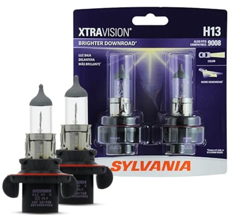 SYLVANIA - H13 XtraVision - High Performance Halogen Headlight Bulb, High Beam, Low Beam and Fog Replacement Bulb (Contains 2 Bulbs)