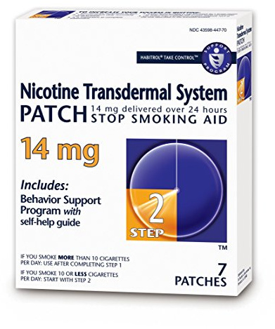 Habitrol Nicotine Transdermal System Patch | Stop Smoking Aid | Step 2 (14 mg) | 7 Patches (1 Week Kit)