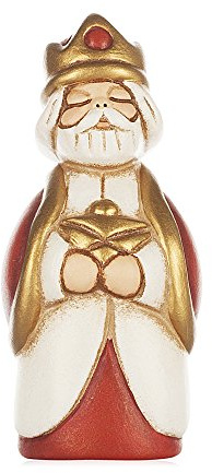 THUN® - Re Magio Gaspare con Mirra - Versione Rossa - Statuine Presepe Classico - Ceramica - I Classici
