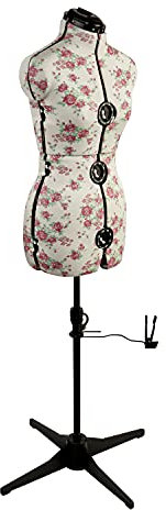 Verstellbare Schneiderpuppe Floral | Klein (S) [Größe EUR 38 bis 44]