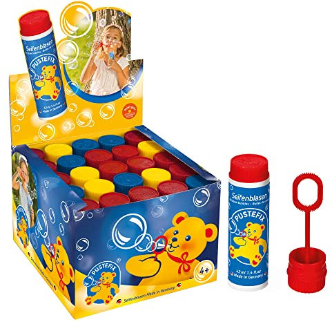 PUSTEFIX - 420869210 Seifenblasen Set I 25 x Klassik 42ml I Bunte Rainbow Bubbles Made in Germany I Seifenblasen für Hochzeit, Kindergeburtstag, Standesamt, Polterabend I 25 x 42 ml Vorteilspack