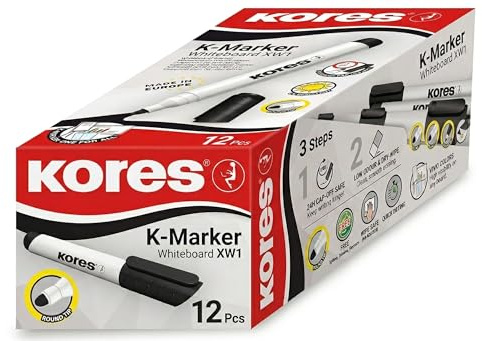 Kores K-Marker Whiteboard Marker XW1, runde Spitze, schwarz (12er Pack), 20830