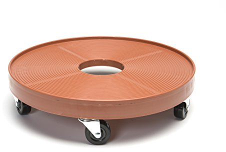 DeVaultEnterprises Devault 16 Inch Plant Dolly Multi-Pack, Heavy Duty Rolling Plant Caddy with Wheels for Large Pots and Planters, 500 lb Capacity, Made in USA (1, Terracotta/Hole)