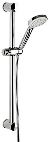 TATAY Kit de Alcachofa Ducha Marina con Barra y Manguera 1.5M, 10 cm de Diámetro, de ABS, 1 posición, Sistema de Ahorro de Agua y Antical, Fácil Limpieza, Cromado