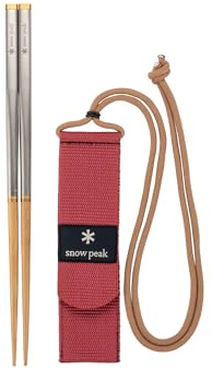 Snow Peak Wabuki Chopsticks - Collapsible Stainless Steel Chopsticks with Case - Reusable Utensils Perfect for Camping & Travel - L