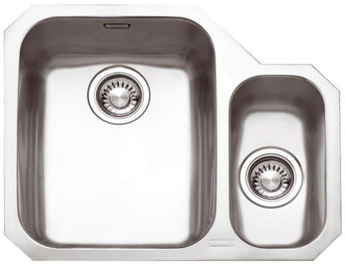 1.5 Bowl Undermount Chrome Stainless Steel Kitchen Sink with Right Hand Drainer - Franke Ariane