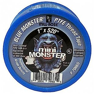 Millrose 70665 Monster Roll PTFE Thread Seal Tape, 1-Inch x 520-Inch, Blue