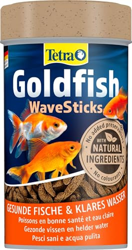 Tetra Goldfish Wave Sticks – fiskfoder i form av maskformade foderpinnar för alla guldfiskar och andra kallvattenfiskar, 100 ml burk