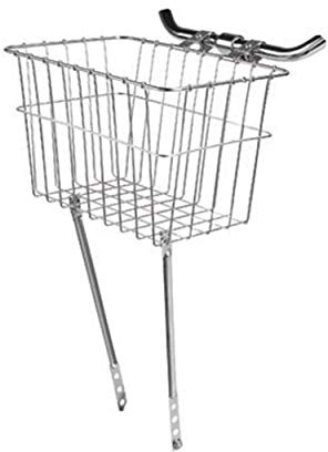 Wald 135 Front Grocery Bicycle Basket (14.5 x 9.5 x 9, Silver)