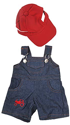 Farmer Outfit with Cap Teddy Bear Clothes Fits Most 14-18 Build-A-Bear and Make Your Own Stuffed Animals