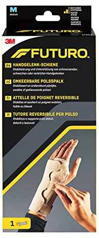 FUTURO Handgelenk-Schiene, Größe M (15,9 - 19,0 cm) – Unterstützung von Steifen, Schwachen oder Verletzten Handgelenken - Passt für Linke oder Rechte Hand, Atmungsaktiv
