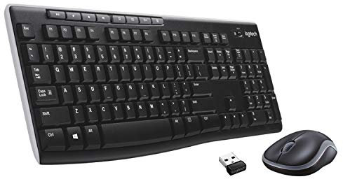 Logitech MK270 Kabelloses Set mit Tastatur und Maus für Windows, Skandinavisches QWERTY-Layout - Schwarz