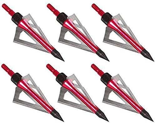 6 Stk. Jagdspitzen Pfeilspitze Jagd Pfeil Jagdspitzen Broad Köpfe Spitze 100gr Passend Crossbow und Verbindung (Rot)