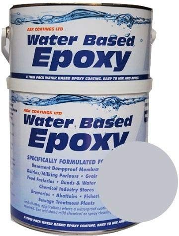 Damp Proof Epoxy Resin Water Based Paint for Garages, Walls, Basements and Tanks - 1L (Grey)