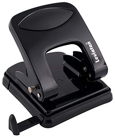 Leviatan 009823 Locher Anschlagschiene mit Formatvorgaben 40 Blatt Schwarz