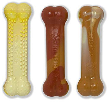 Nylabone 983611 Dura Power Chew, Flavour-Frenzy-Paket mit unterschiedlichen Sorten, Maiskolben-, Grillhähnchen- und Eiscremegeschmack, 3er-Pack, S