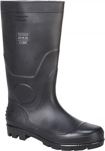 Portwest Bota Wellington Pvc 04, Tamaño: 45, Color: Negro, FW90BKR45