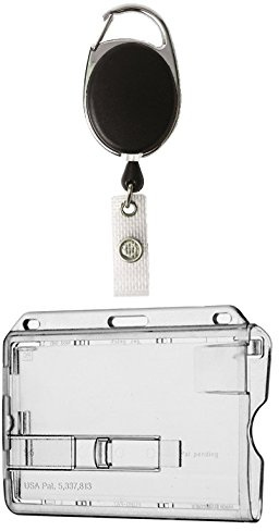 1x Ausweisset Ausweis-Set - Ausweisjojo Jojo Zipper oval + Kartenhülle mit Ausschieber - Kartenhalter Ausweis Hülle horizontal Schutzhülle Namensschild Ausweishalter Kunststoff