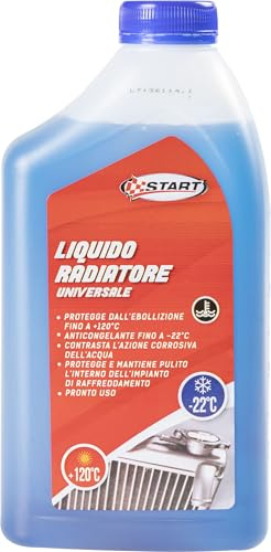 Start - Refrigerante anticongelante profesional - Protección de -22 °C a +120 °C - Fórmula avanzada para radiadores de automóviles, camiones, motocicletas y plantas industriales - Botella de 1 litro