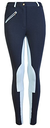 GS Equestrian Girl's Kerry Jodhpurs - Navy/Sky Blue, 28-Inch