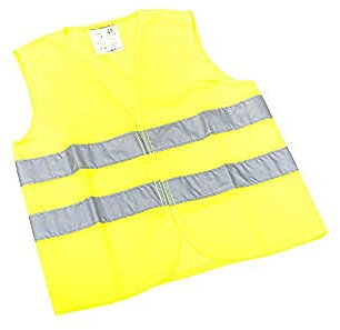 Leina Werke 13112 Pannenwarnweste für Kinder in Druckverschlussbeutel, Gelb, 110