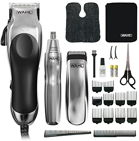 Wahl 3-in-1 Chrome Pro Deluxe Head Shaver Men's Hair Clippers, Nose Hair Trimmer for Men, Beard Trimmer Men, Hair Trimmer, Stubble Trimmer, Male Grooming Set