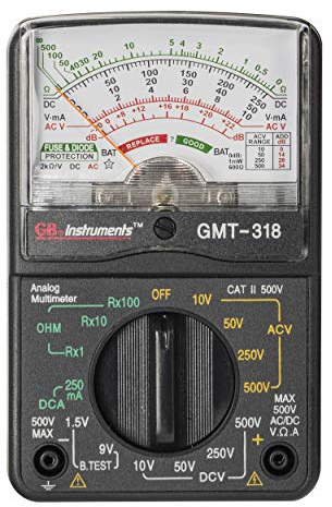Gardner Bender GMT-318 Analog Multimeter, 6 Function, 14 Range, AC / DC Volt, 500V