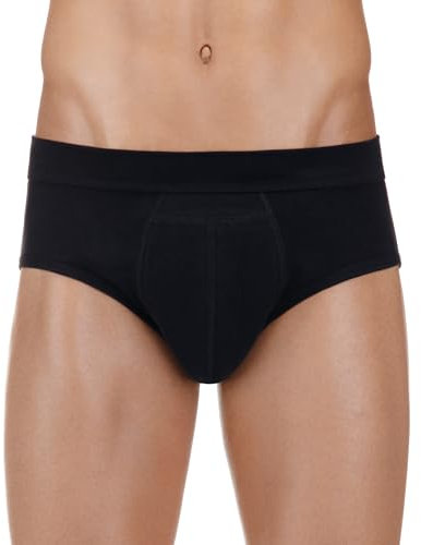 PROTECHDRY - Inkontinenz-Slips für Männer aus Baumwolle, waschbar und wiederverwendbar - Absorptionsbereich vorne (Schwarz, XXL)