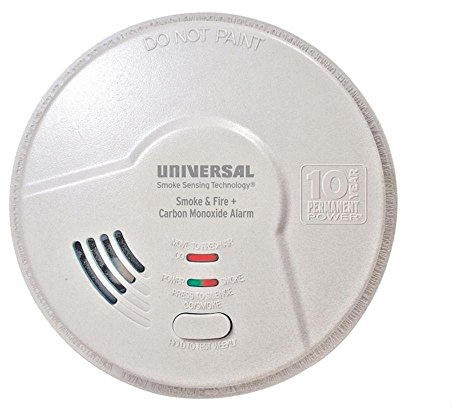 Universal Security Instruments 10 Year Tamper Proof Permanent Power Sealed Battery 3-in-1 Smoke Fire and Carbon Monoxide Smart Alarm, Model MIC3510SB