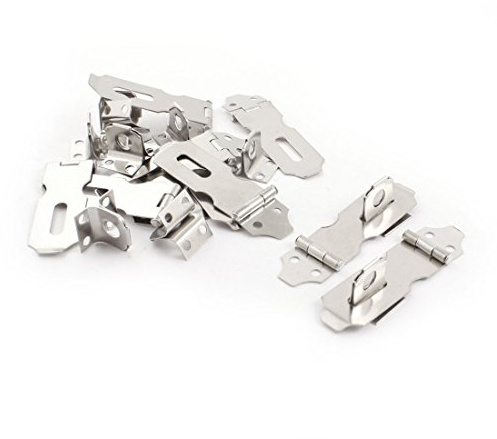 sourcing map 10Sets Silber Ton Metall Schrank Tore Vorhängeschloss Türklinken Sicherheits-Überfalle de