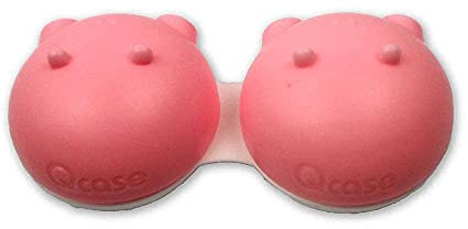 SPORTS WORLD VISION 1PC Pink Hippo Fun Contact Lens Case, Distinctive Cute Animal Design Contact Lenses Case Box, Portable, Lightweight, Cute & Fun Travel Storage/Soaking Lens Solution Case
