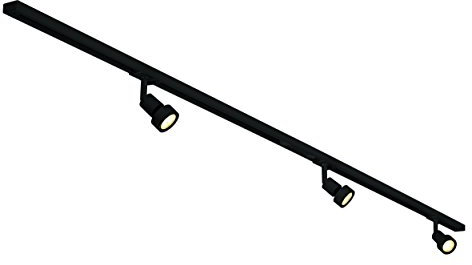 SLV negro SET MONOFÁSICO DE ALTA TENSIÓN, spot» led, proyector, luminaria de techo, sistema de carril, iluminación interior / GU10 12,9 W, 12.9 W, 1 Unidad (Paquete de 1)