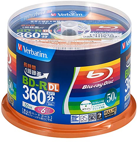 Verbatim 50GB BD-R DL 50 Discs White Printerable Double Layer 1-6x Speed