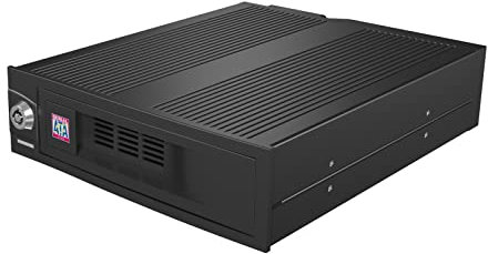 Icy Box IB-170SK-B Wechselrahmen für 1x 3,5 (8,9 cm) SATA HDD für 1x 5,25 Schacht, SATA III, EasySwap, Lüfter, schwarz