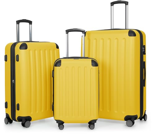 Hauptstadtkoffer Spree - 3er Kofferset, TSA, Trolley-Set, Rollkoffer, Reisekoffer, (S, M & L), Gelb
